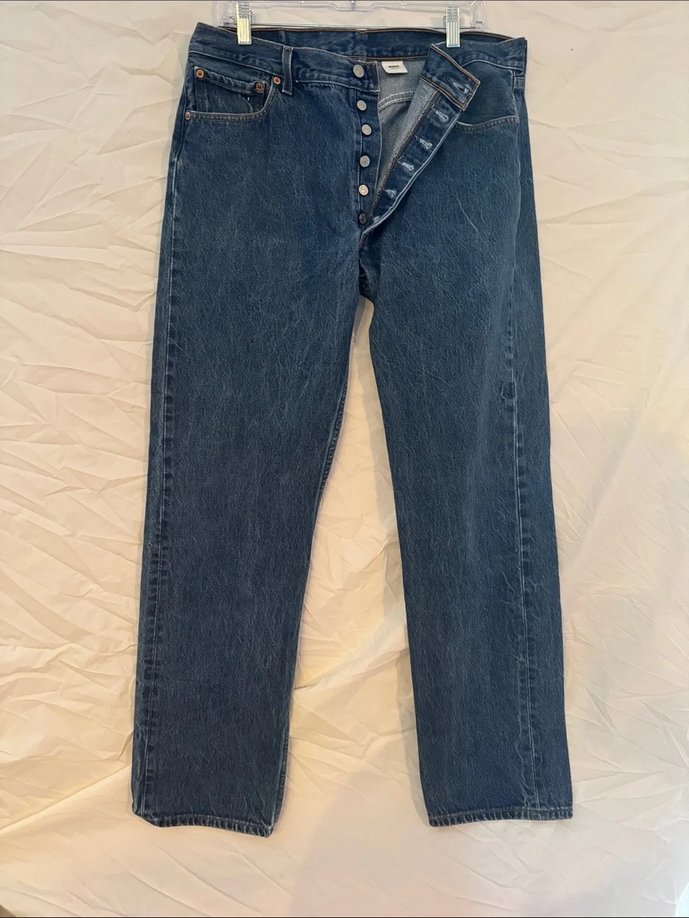 Vintage 2001 Levi's 501 Men's Straight Leg Button Fly  Jeans in Dark Blue